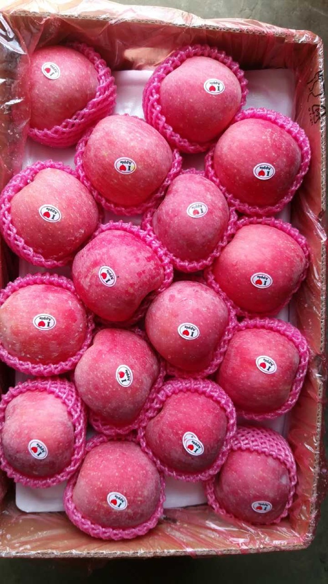 Export-ready branded Fuji apples